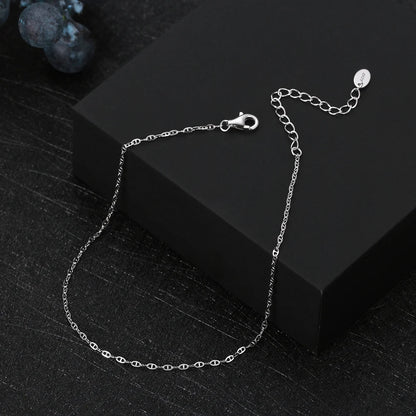 Rinntin Italian Sparkle Mirror Link Chain Anklet Women's 925 Silver Summer Foot Chain Bracelet Fashion Ankle Straps Jewelry SA29