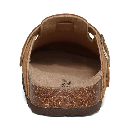 Goosecret Genuine Cow Suede Clogs for Women Men Clogs Soft Cork Footbed Mules Leisure House Shoes with Arch Support Beach Slides