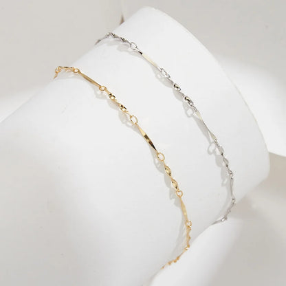 ORSA JEWELS 925 Sterling Silver Mariner Chain Anklets Fashion Women Summer 14K Gold Foot Bracelet Ankle Straps Jewelry SA24
