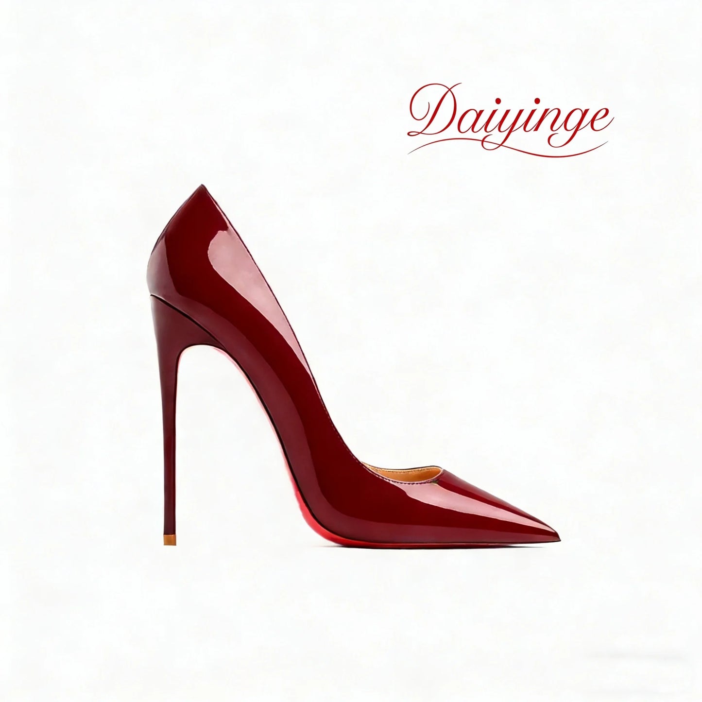 High Heels For Woman 2026 Trend New Leather Luxury Red Shiny Bottom Pointed Toe Stiletto Pumps 12cm Sexy Comfortable Party Shoes