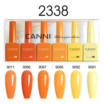 6pcs*9ml HEMA TPO FREE Nail Gel Polish CANNI Semi Permanent Jelly Pink Nude Color Gel Varnish Great Coverage UV LED Lacquer