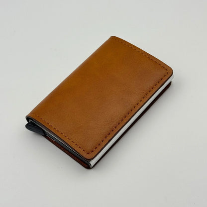 Men and women  Minimalist RFID Blocking Wallet-Automatic Pop-up Metal Credit Card Holder,Zipper Coin Purse Business Card Wallet