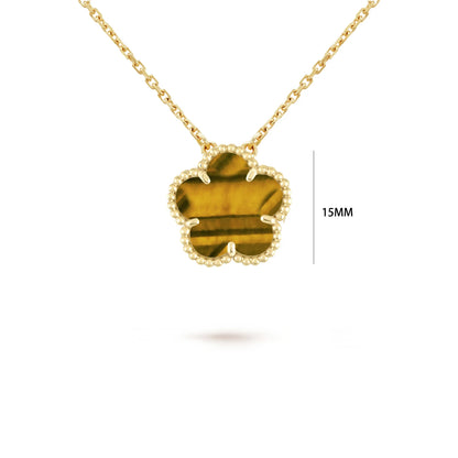7 colors classic simple five-leaf flower pendant necklace natural stones clover Choker Chain for women party daily wear jewelry