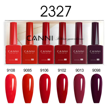 6pcs*9ml HEMA TPO FREE Nail Gel Polish CANNI Semi Permanent Jelly Pink Nude Color Gel Varnish Great Coverage UV LED Lacquer