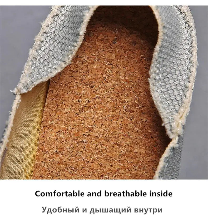 2024 Summer Men Canvas Shoes Espadrilles Breathable Casual Shoes Men Loafers Comfortable Ultralight Lazy Boat Shoes Big Size 47