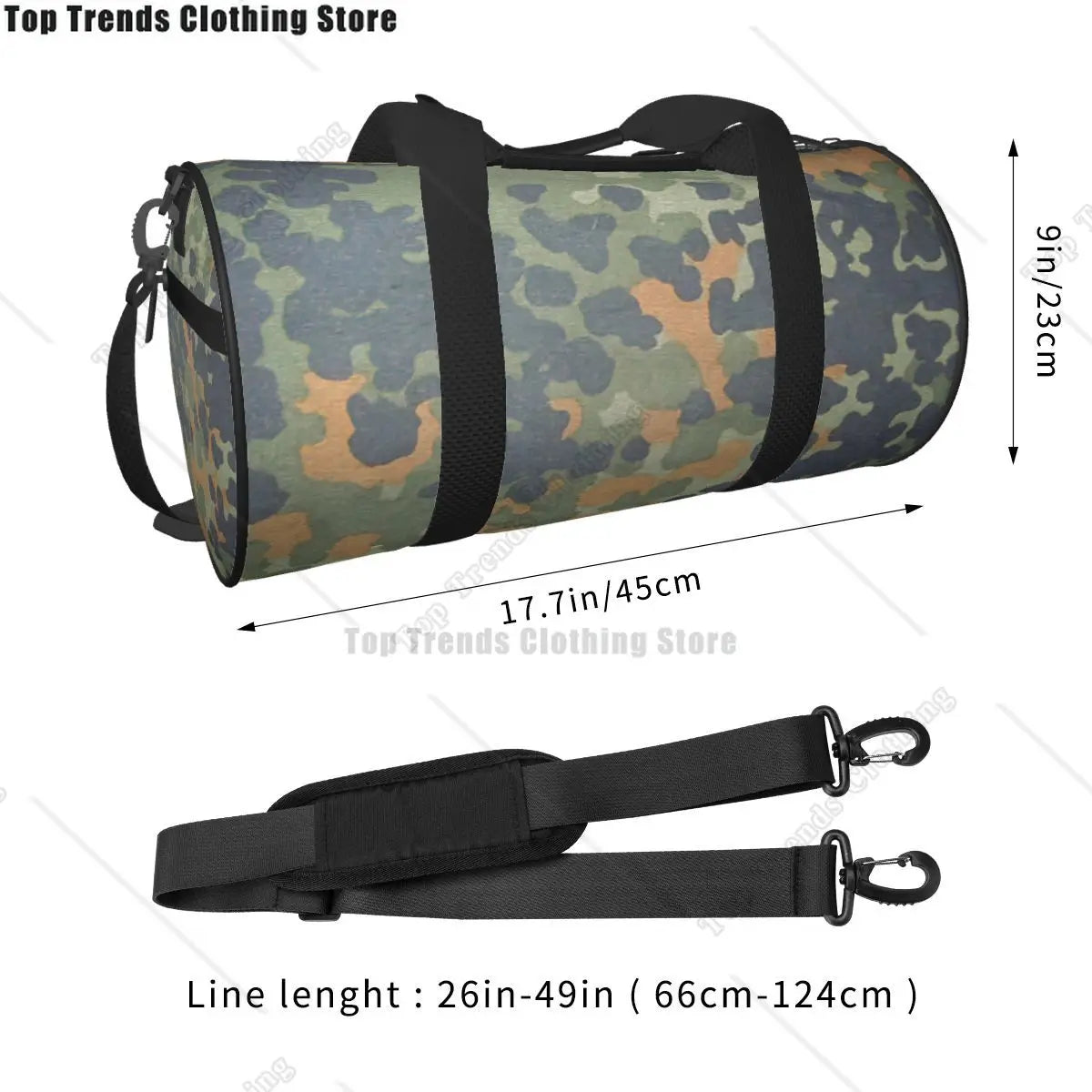 Camo Travel Bags Men Fitness Handbag Cylinder Shoulder Bag Women Large Travel Tote Luggage Bag Gym Handbags