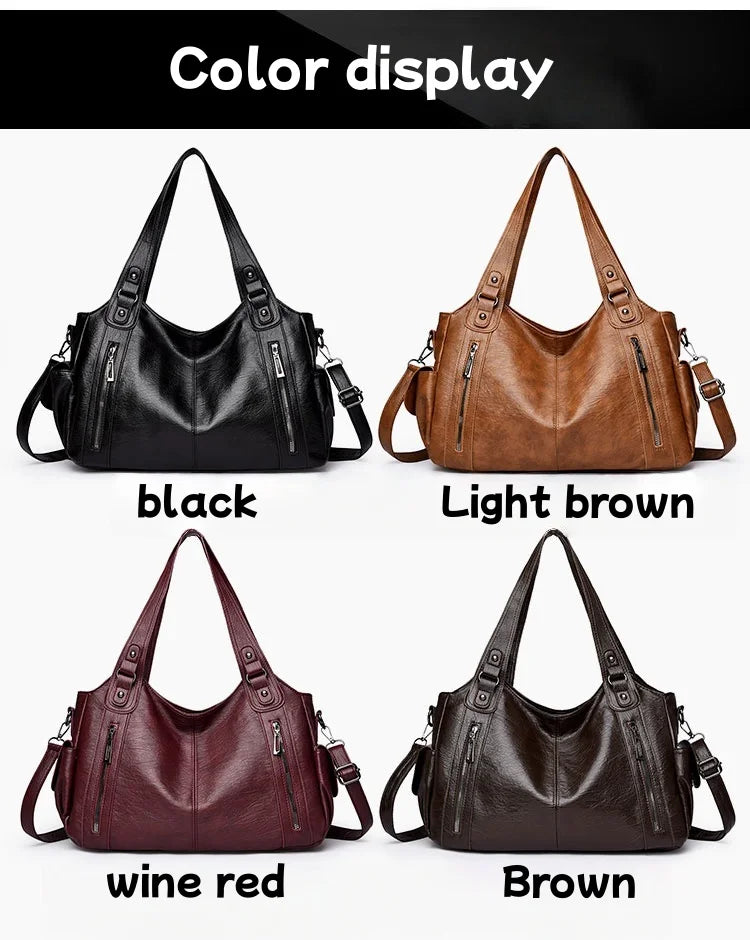 Pu shoulder bag fashionable temperament zipper opening design daily commuter handbag