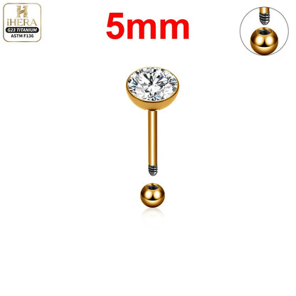 ASTM F136 Titanium Piercing Round Bowl Shaped Screw Labret Earring Set Lip Ring Cartilage Tragus Conch Jewelry Helix Nose Studs