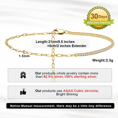 Rinntin Italian Sparkle Mirror Link Chain Anklet Women's 925 Silver Summer Foot Chain Bracelet Fashion Ankle Straps Jewelry SA29