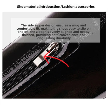 Women Patent Leather Over The Knee Platform Boots Black White Red Double Layer Block Heel Thigh High Boots Plus Size 34-48 23-06