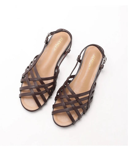 Women Roman Gladiator Flat Sandals Summer Soft Bottom Open Toe Narrow Band Weave Casual Shoes Plus Size Sandalias босоножки