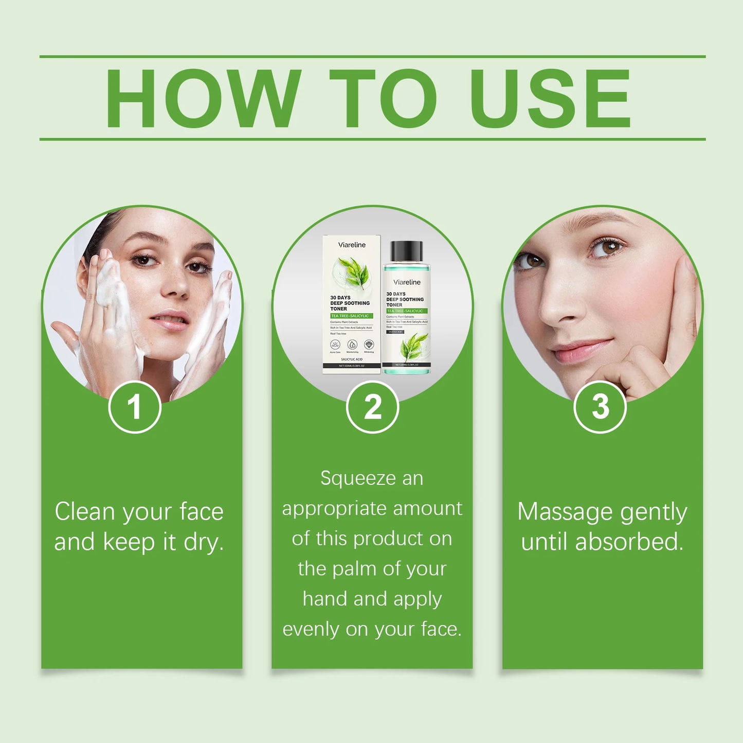 100ML Salicylic Acid Facial Toner Moisturizing Acne Care Refreshing Skin Oil Control Enhance Smoothness Soothing Face Toner