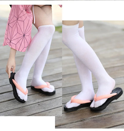 Japanese Anime Women Cosplay Geta Slippers Halloween Costume Cos Shoes Indoor Slippers Wood Clogs Summer Flip Flops Slides