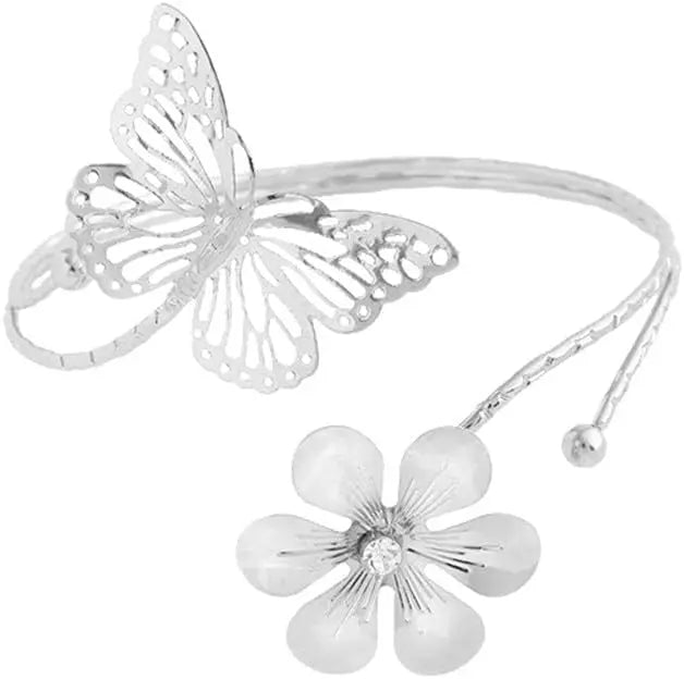 Upper Arm Bracelet Band Cuff Bangle Coil Bracelet Butterfly Flower Gold Armband Adjustable Boho Coil Swirl Armlet ArmBand