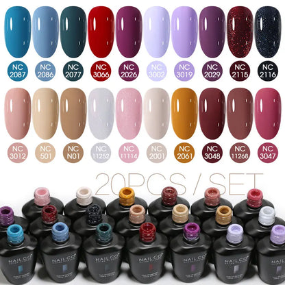 NAILCO 15ml 10/20/30pcs Nail Gel Polish 333 Colors Blue UV&LED Gel Varnish Nude Red Soak Off Semi Permanent UV Nail Gel Varnish