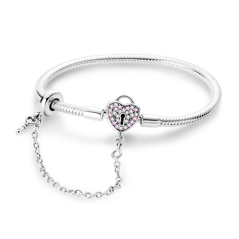 925 Sterling Silver Travel Plane Snake Basic Chain Cat and Moon Bracelet fit Original Charm Beads DIY Women Design Jewelry Party