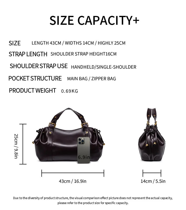 Solid Color Simple Handbag Work Commuter Fashion Women's Bag Shoulder Tote Bag Soft and Comfortable Pillow Bag