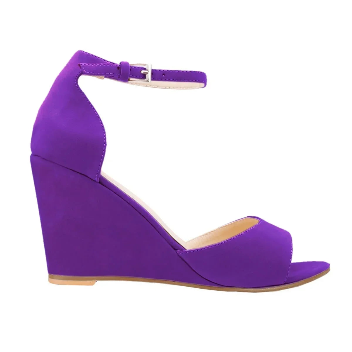 Women Wedge Sandals Sexy Pumps 8cm Casual Open Toe Ankle Strap Buckle High Heels Party Wedding Dress Ladies Shoes Large Size 42