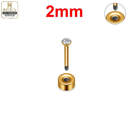 ASTM F136 Titanium Piercing Round Bowl Shaped Screw Labret Earring Set Lip Ring Cartilage Tragus Conch Jewelry Helix Nose Studs