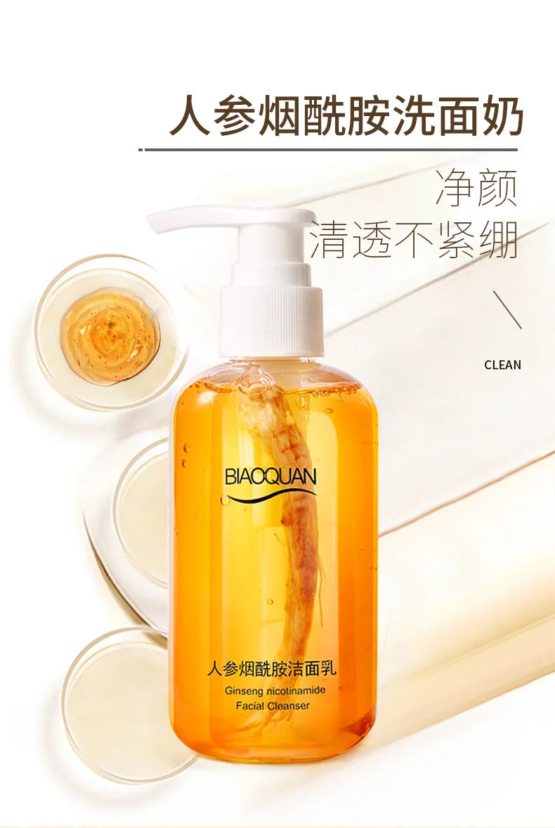 200ml Ginseng Niacinamide Facial Cleanser for Controlling Oil and Moisturizing The Face Skin for Face Beauty