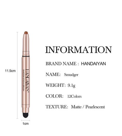 12 Colors Long Lasting Eye Shadow Pencil Set Silky Smooth Glitter Shimmer Matte Waterproof Highlighter Makeup Stick