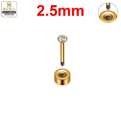 ASTM F136 Titanium Piercing Round Bowl Shaped Screw Labret Earring Set Lip Ring Cartilage Tragus Conch Jewelry Helix Nose Studs