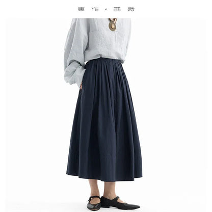 Hepburn-Style Mini Skirt~Pleated Skirt for Petite Figures, Gray-Purple 100% Cotton Umbrella Skirt, Gray A-Line Skirt, New Style for Women