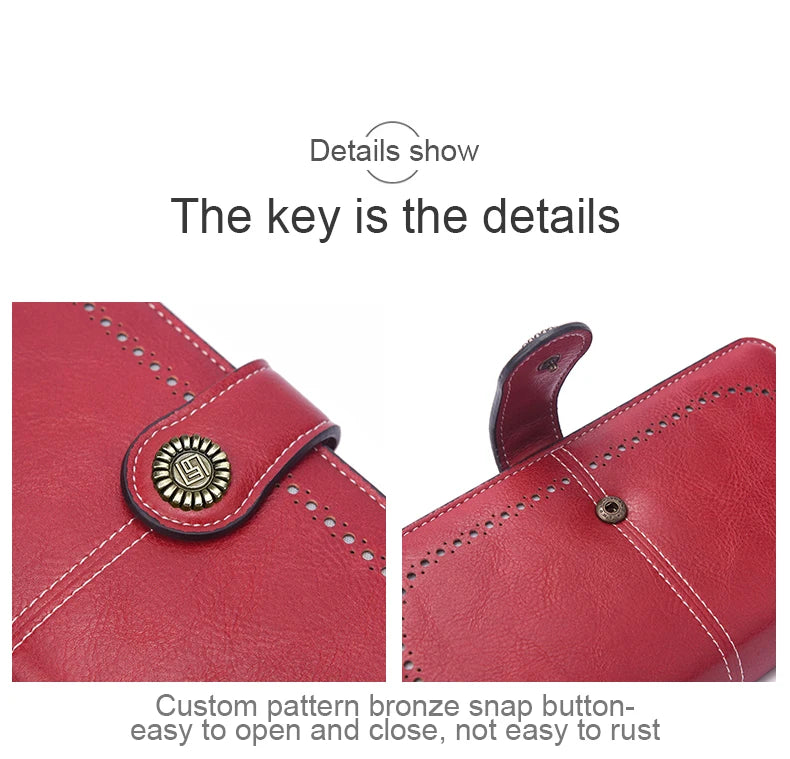 Vintage Large Capacity Women's Purse, Monochromatic, Multi-card, Long Wallet, Multi-function Zipper Strap, Wrist Strap, New