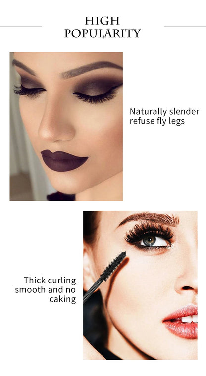 Mascara Waterproof Smudge Proof Elongate Eyelashes Makeup Tool, Natural Thick Curling, Rhinestone Decorative Shell