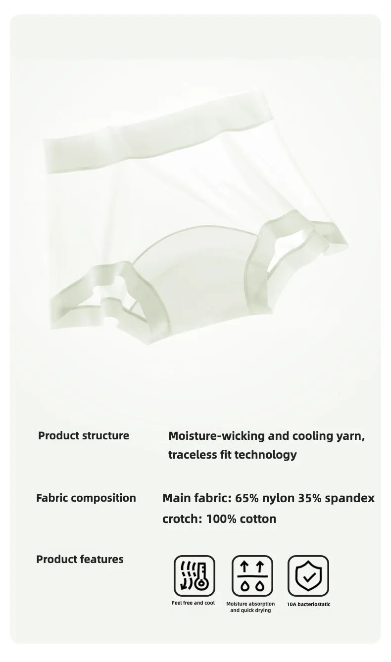 Summer Briefs Panties Women Micro Underwear Lady Ice Silk Woman Boxers Women's Shorts Transparent Linergie Sexy Panties Set Pack