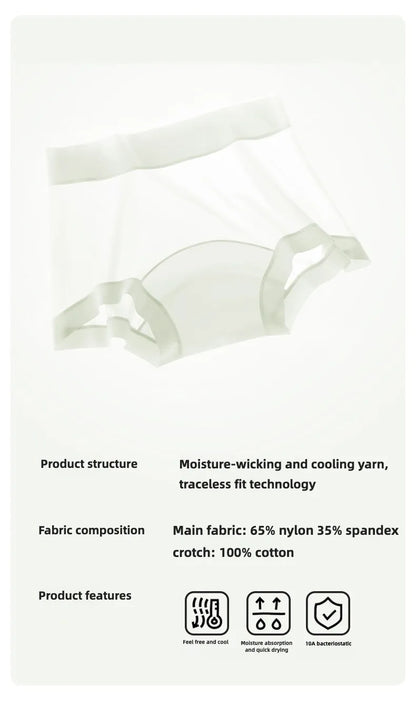 Summer Briefs Panties Women Micro Underwear Lady Ice Silk Woman Boxers Women's Shorts Transparent Linergie Sexy Panties Set Pack