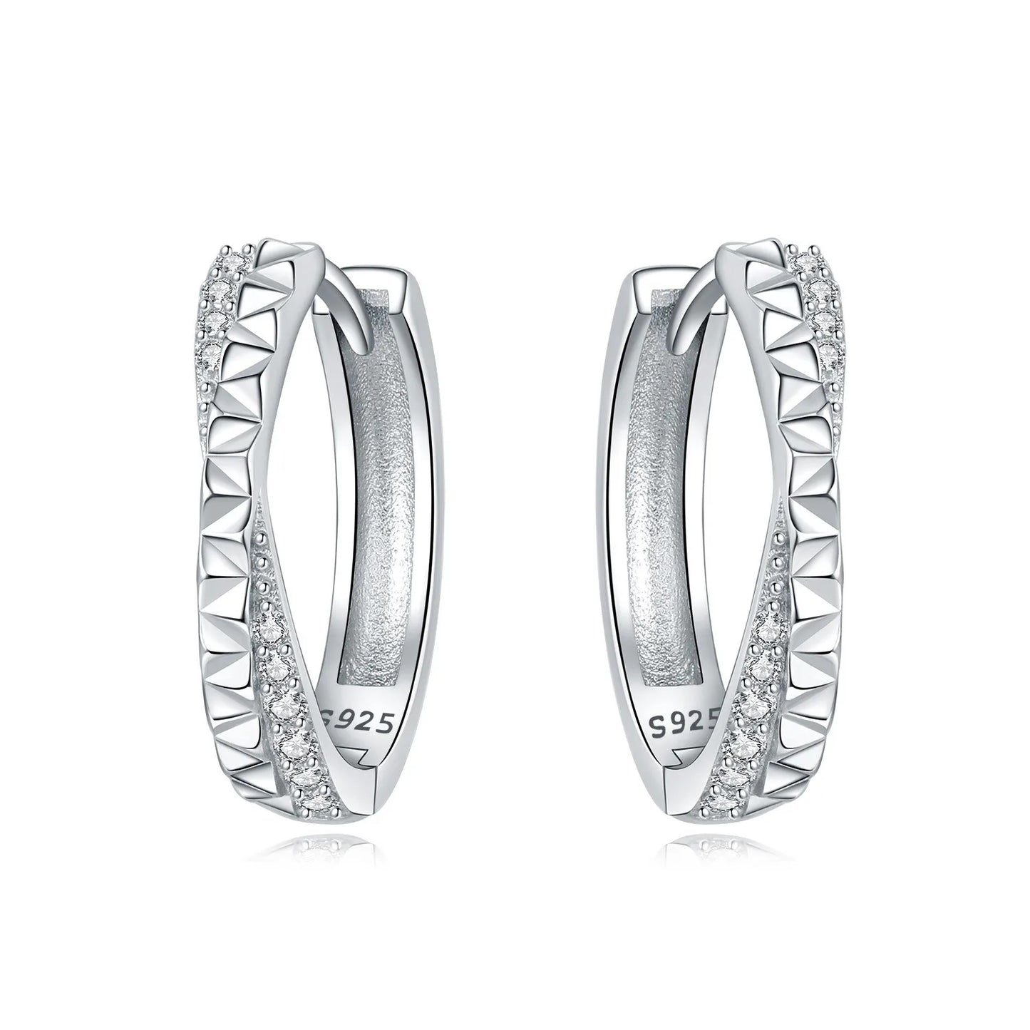 925 Sterling Silver Exquisite Multi-layer Ear Ring Jewelry Versatile Hoop Earrings For Women Jewelry Fine Birthday Party Gift
