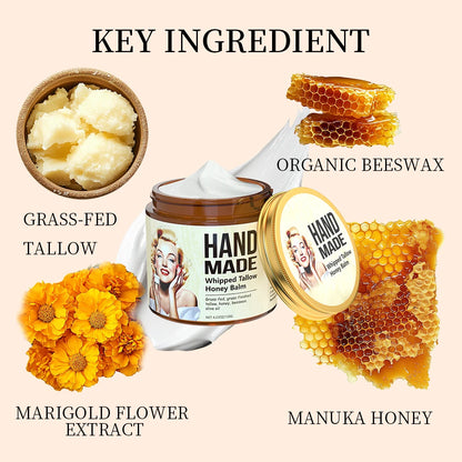 ENVISHA Handmade Skin Care Honey Whipped Tallow Face Cream Moisturizing Firming Nourishing Beauty Health