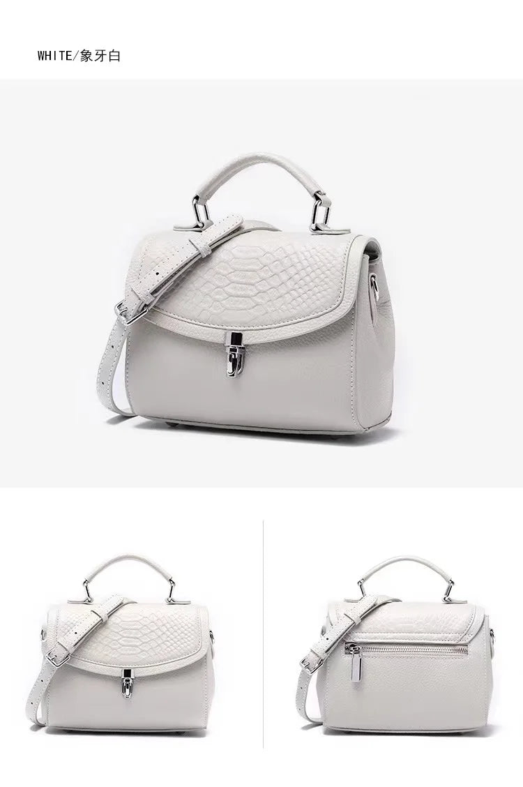 Women's Mini Bag Genuine Leather Lady Handbag Female Crocodile Pattern Crossbody Shoulder Bag Fashion Trend Small Flap Messenger