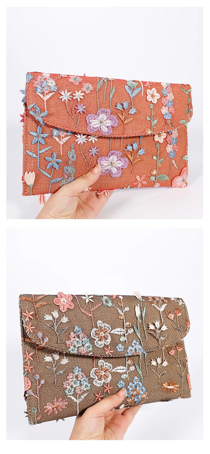 Cross-border High-end Envelope Bag, Sequined Embroidery Straw-woven Niche Women's Clutch Bag, Summer New Woven Women's Clutches