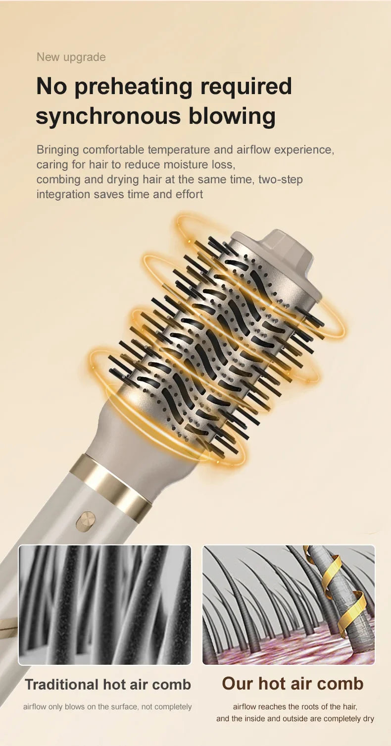 9 in 1 Hair Dryer Hot Comb Set Professional Curling Iron Hair Straightener Styling Tool For Professional Hair Dryer Household