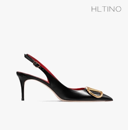 HLTINO Fahion Slingback Black Comfortable Women Summer Shoes Very High Heel Sandals 2025 Trend for Wedding Party Dress