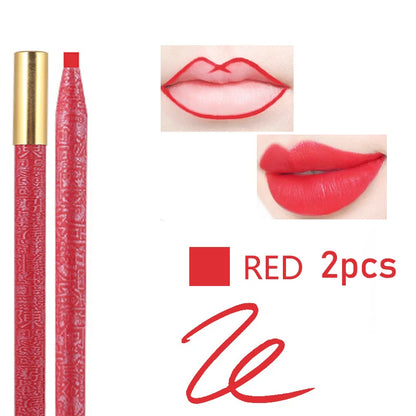 Long Lasting Waterproof  Eyebrow Pencils Peel Off  Red Lip Pencil Set For Microblading Permanent Makeup Pen Eye Liner Gel Pen