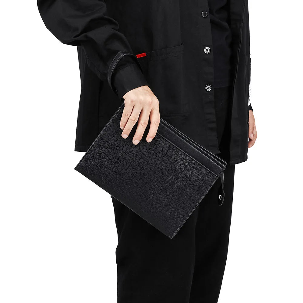 Black PU Leather Men Clutches Bags Wallets Envelope Bag Purse Business Male Phone Clutch Bags Designer Men Bags Wristlets Bags