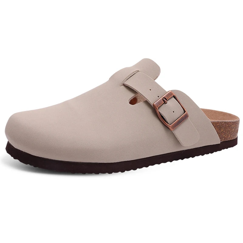 Evshine Men's Cow Suede Clogs with Arch Support Leather Mules Comfort Fashion Potato Shoe Women Cork Footbed Genuine Suede Clogs