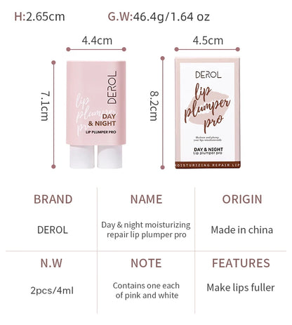 DEROL Day Night Moisturizing Lip Plumping Lipstick Primer Hydrating Watery Glossy Lip Gloss Mirror Jelly Longlasting Lip Stain