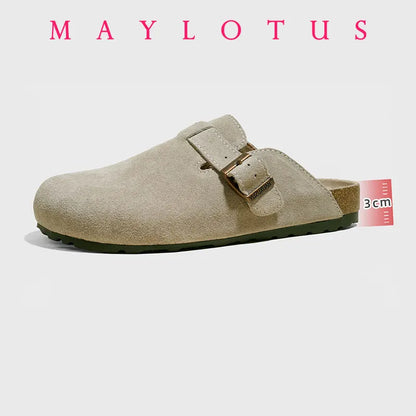 New Boston Clogs Slippers For Women Men Cork Sandals Femme Hombre Suede Mules Slides With Arch Mujer Zuecos Shoes