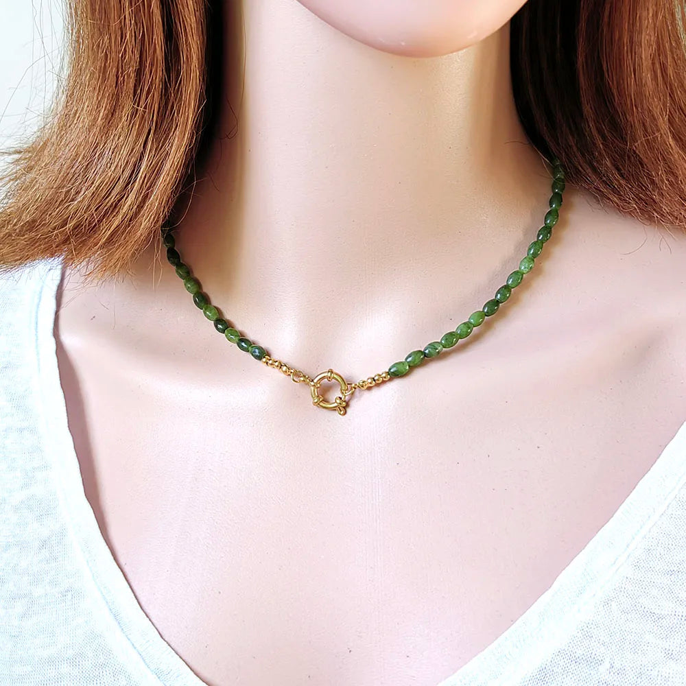 HUIDANG Trend Beads Necklace 2025 Collar Woman Colorful Natural Stone Necklace New In Summer