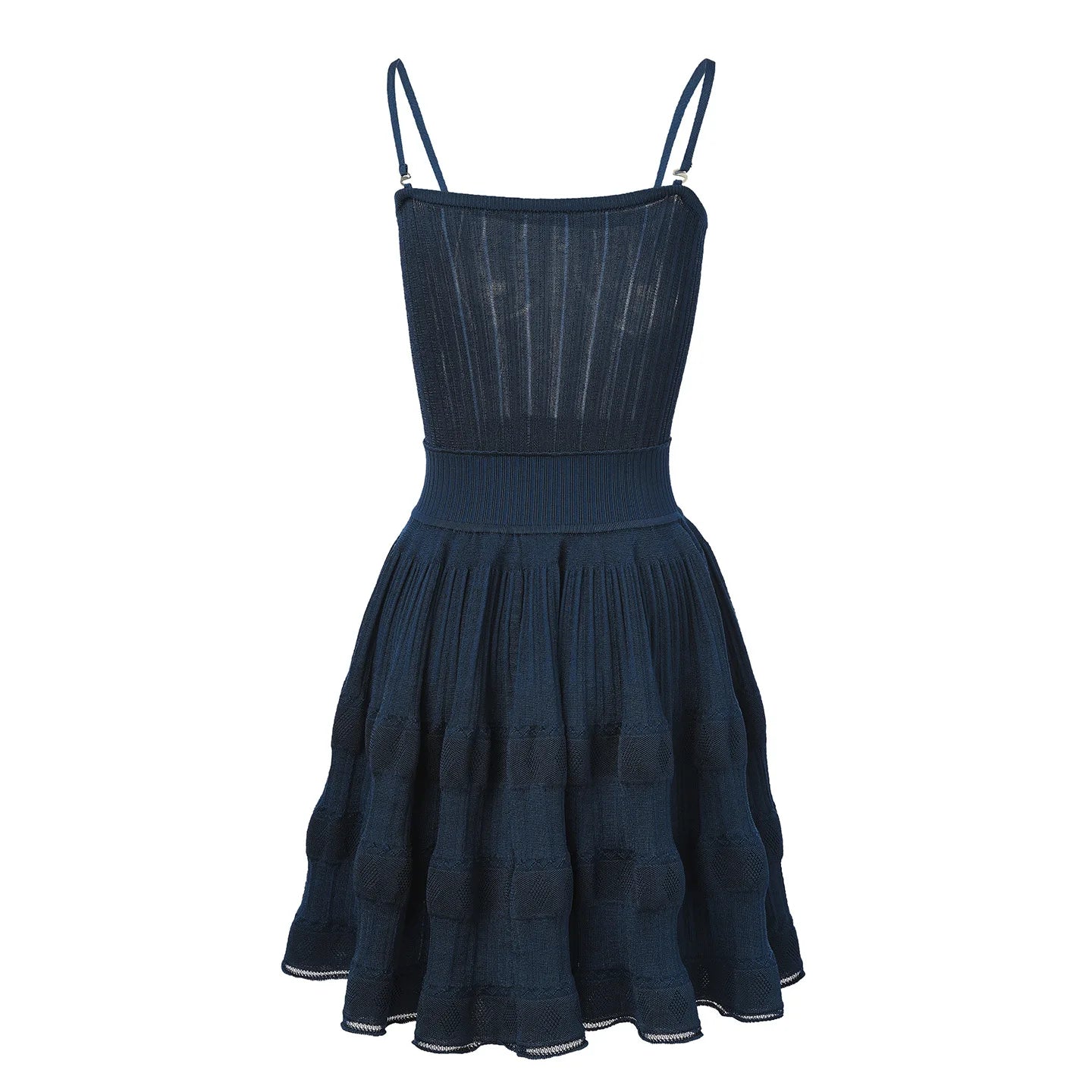 2026 Summer New Women's Breathable Pleated Suspender Dress, High-Quality Fashionable Casual Vacation Fitted A-line Knit Skirt