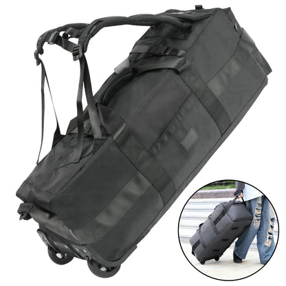 80L Rolling Duffle Bag with Wheels 31" Heavy-Duty Foldable Travel Duffel Bag Water-Resistant Wheeled Luggage with Shoulder Strap