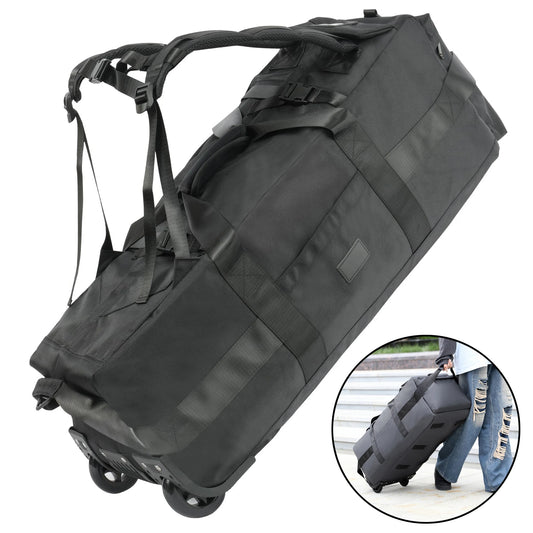 80L Rolling Duffle Bag with Wheels 31" Heavy-Duty Foldable Travel Duffel Bag Water-Resistant Wheeled Luggage with Shoulder Strap