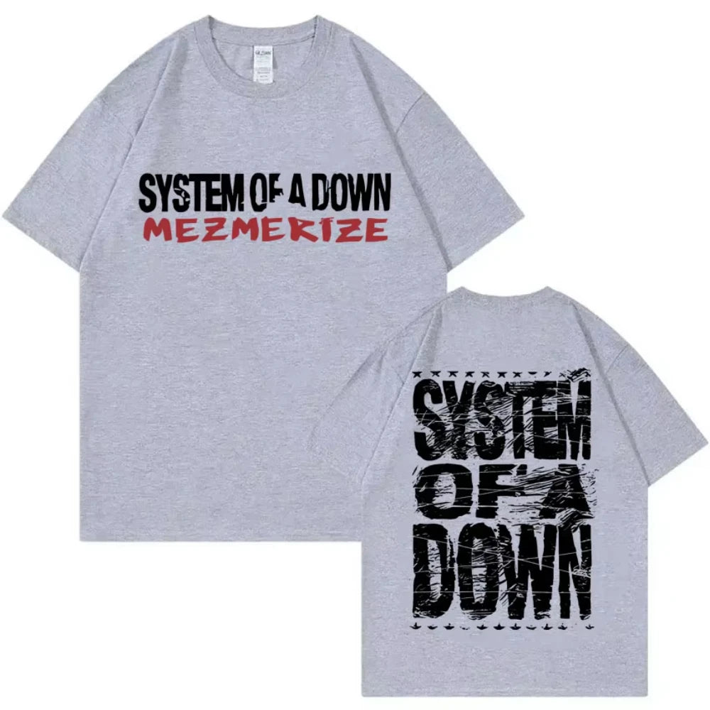Rock Band System of A Down Cotton T Shirts Men Women Vintage Alternative Metal Music T-shirts Women's Fashion Oversized Tshirts