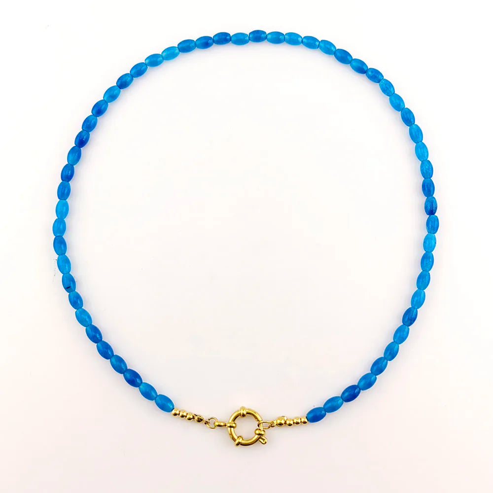 HUIDANG Trend Beads Necklace 2025 Collar Woman Colorful Natural Stone Necklace New In Summer
