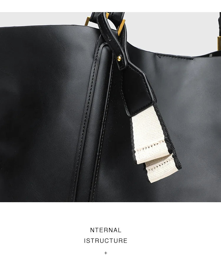 Large Capacity Tote Bag Luxury Designer Women Shoulder Bag Pu Leather Bucket Bags For Women Handbags And Purses New 2026 Shopper