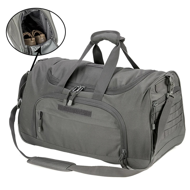 50L Travel Sports Bags Foldable Gym Bag Carry-on Luggage Duffle Bag With Shoes Compartment for Men Women 6 Colors